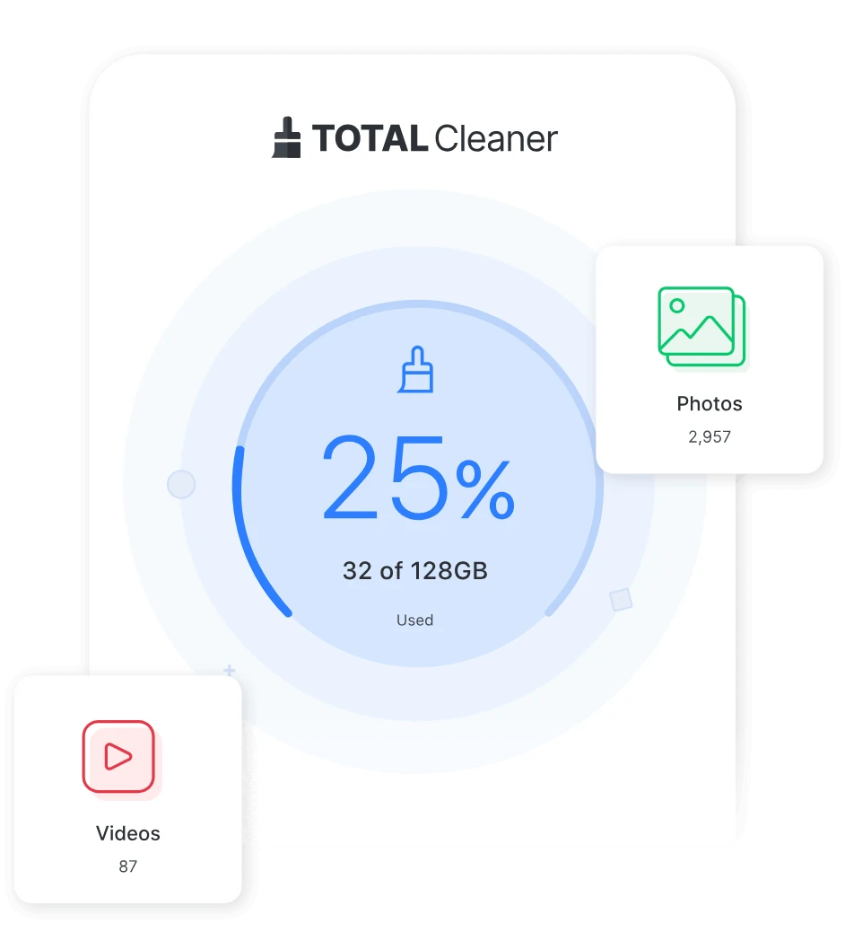 Total Cleaner mobile device cleanup interface